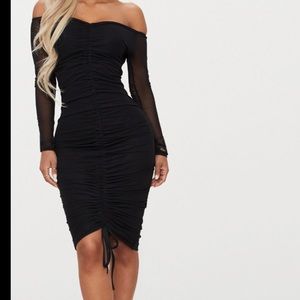 Black prettylittlething midi dress